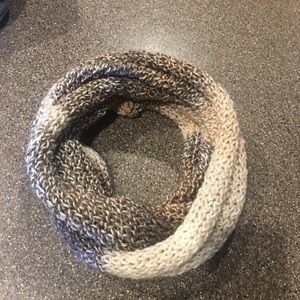 Handmade Infinity Cowl, Scarf Brown/Cream color